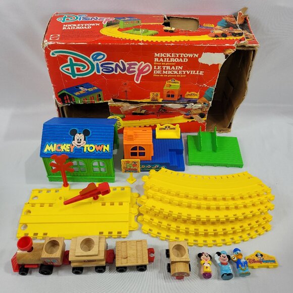 Walt Disney Mickeytown Railroad 1988 Train Playset by Mattel - Picture 1 of 1